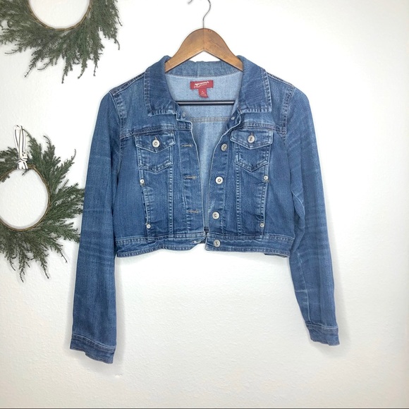 girls cropped jean jacket